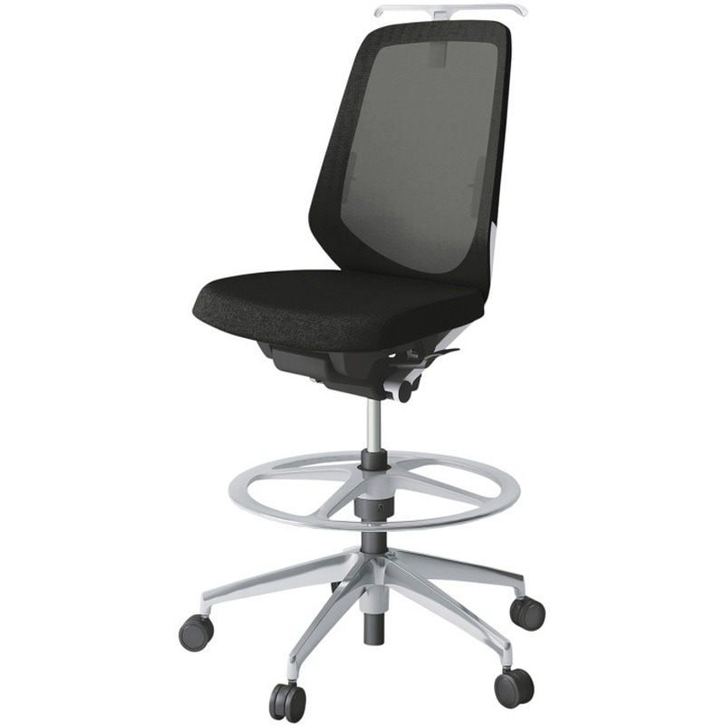 KJ-150JEHP-ZWT1 ノートチェア ハイポジションタイプ ハイバック 肘なし ハンガー ランバーサポート付 メッシュJE アルミ脚<配送時組立サービス付> 1台 イトーキ 【通販モノタロウ】