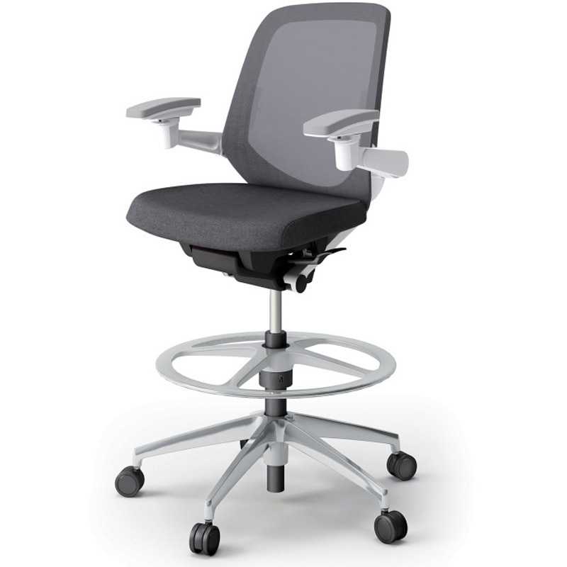 KJ-167JEP2ZWT3 ノートチェア ハイポジションタイプ ローバック 可動肘 ランバーサポート付 メッシュJE アルミ脚<配送時組立サービス付> 1台 イトーキ 【通販モノタロウ】