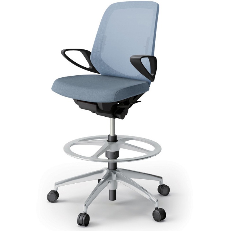 KJ-166JEP-ZTB4 ノートチェア ハイポジションタイプ ローバック 固定肘 ランバーサポート付 メッシュJE アルミ脚<配送時組立サービス付> 1台 イトーキ 【通販モノタロウ】