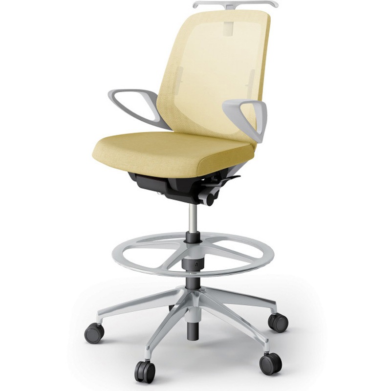 KJ-166JEHP-ZNU6 ノートチェア ハイポジションタイプ ローバック 固定肘 ハンガー ランバーサポート付 メッシュJE アルミ脚<配送時組立サービス付> 1台 イトーキ 【通販モノタロウ】