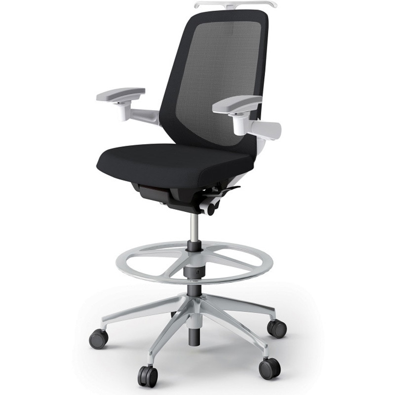 KJ-177JVHP1ZWT1 ノートチェア ハイポジションタイプ ハイバック 可動肘 ハンガー ランバーサポートなし メッシュJV アルミ脚<配送時組立サービス付> 1台 イトーキ 【通販モノタロウ】