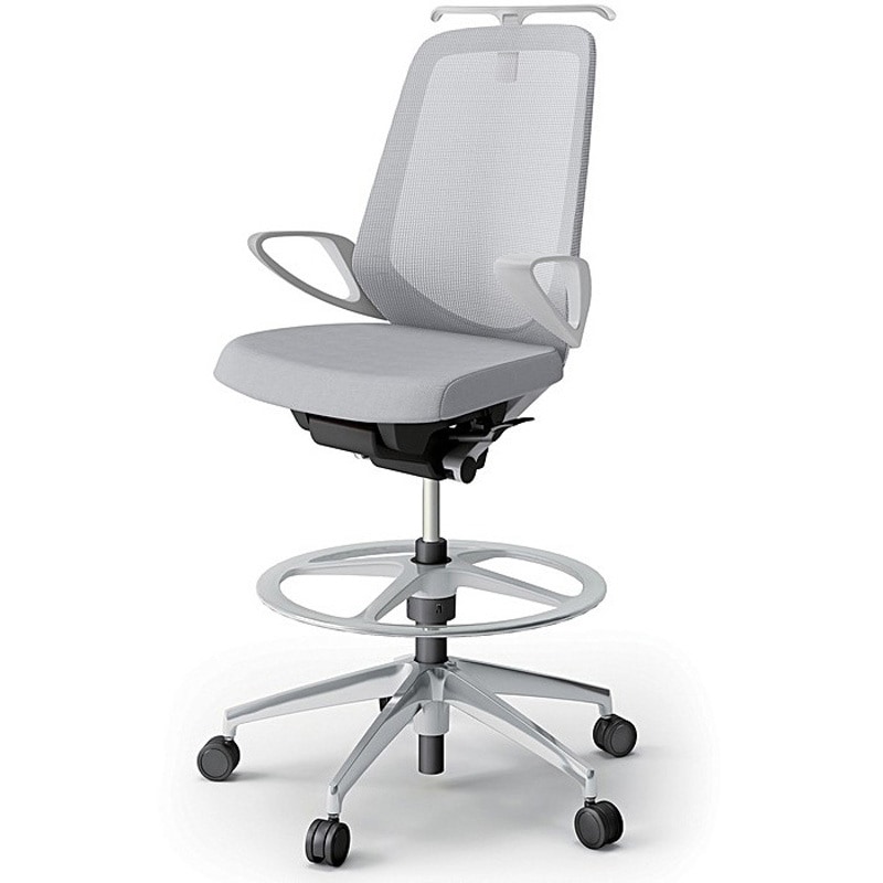 KJ-176JVHP-ZNW6 ノートチェア ハイポジションタイプ ハイバック 固定肘 ハンガー ランバーサポートなし メッシュJV アルミ脚<配送時組立サービス付> 1台 イトーキ 【通販モノタロウ】