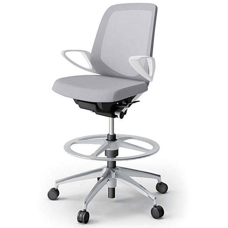 KJ-186JVP-ZWW6 ノートチェア ハイポジションタイプ ローバック 固定肘 ランバーサポートなし メッシュJV アルミ脚<配送時組立サービス付> 1台 イトーキ 【通販モノタロウ】