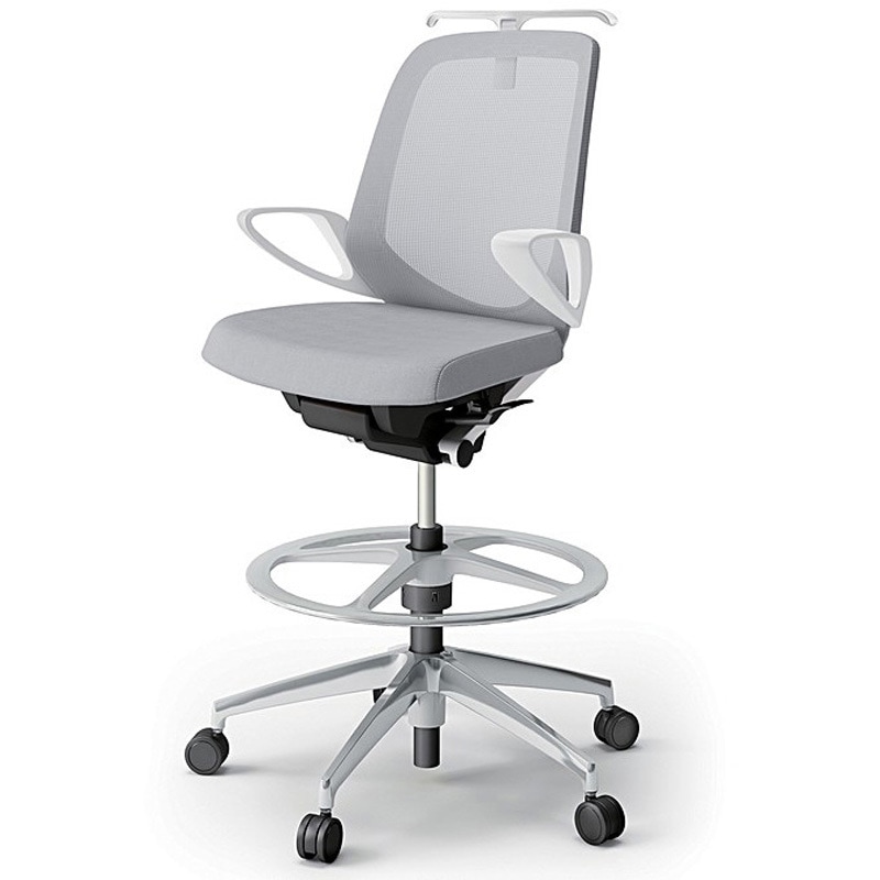 KJ-186JVHP-ZWW6 ノートチェア ハイポジションタイプ ローバック 固定肘 ハンガー ランバーサポートなし メッシュJV アルミ脚<配送時組立サービス付> 1台 イトーキ 【通販モノタロウ】