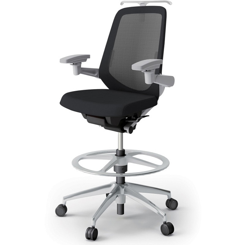 KJ-157JVHP1ZNT1 ノートチェア ハイポジションタイプ ハイバック 可動肘 ハンガー ランバーサポート付 メッシュJV アルミ脚<配送時組立サービス付> 1台 イトーキ 【通販モノタロウ】