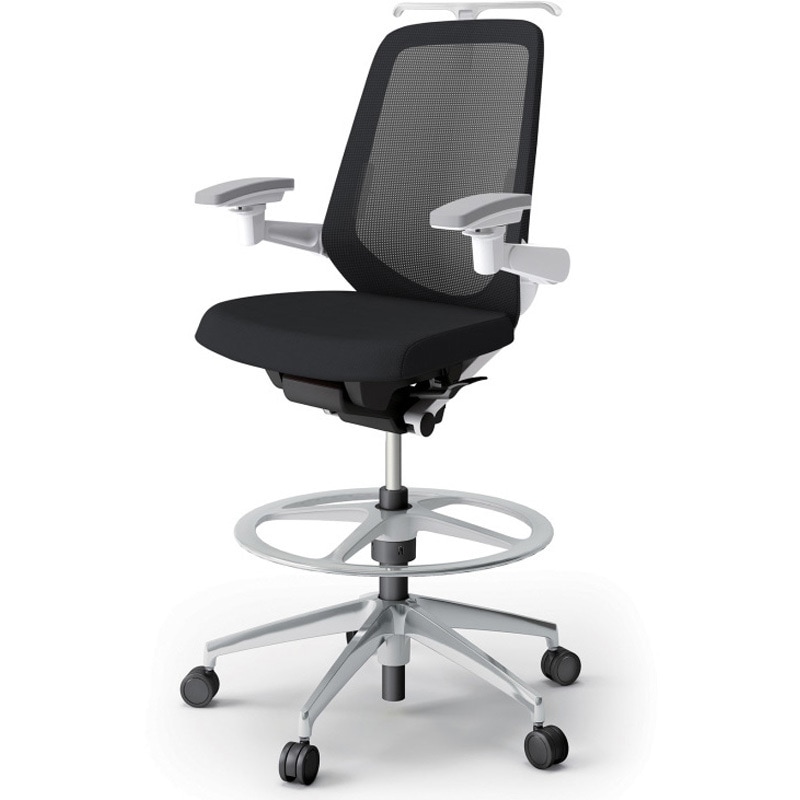 KJ-157JVHP1ZWT1 ノートチェア ハイポジションタイプ ハイバック 可動肘 ハンガー ランバーサポート付 メッシュJV アルミ脚<配送時組立サービス付> 1台 イトーキ 【通販モノタロウ】