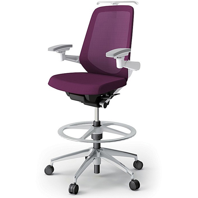 KJ-157JVHP1ZWX7 ノートチェア ハイポジションタイプ ハイバック 可動肘 ハンガー ランバーサポート付 メッシュJV アルミ脚<配送時組立サービス付> 1台 イトーキ 【通販モノタロウ】