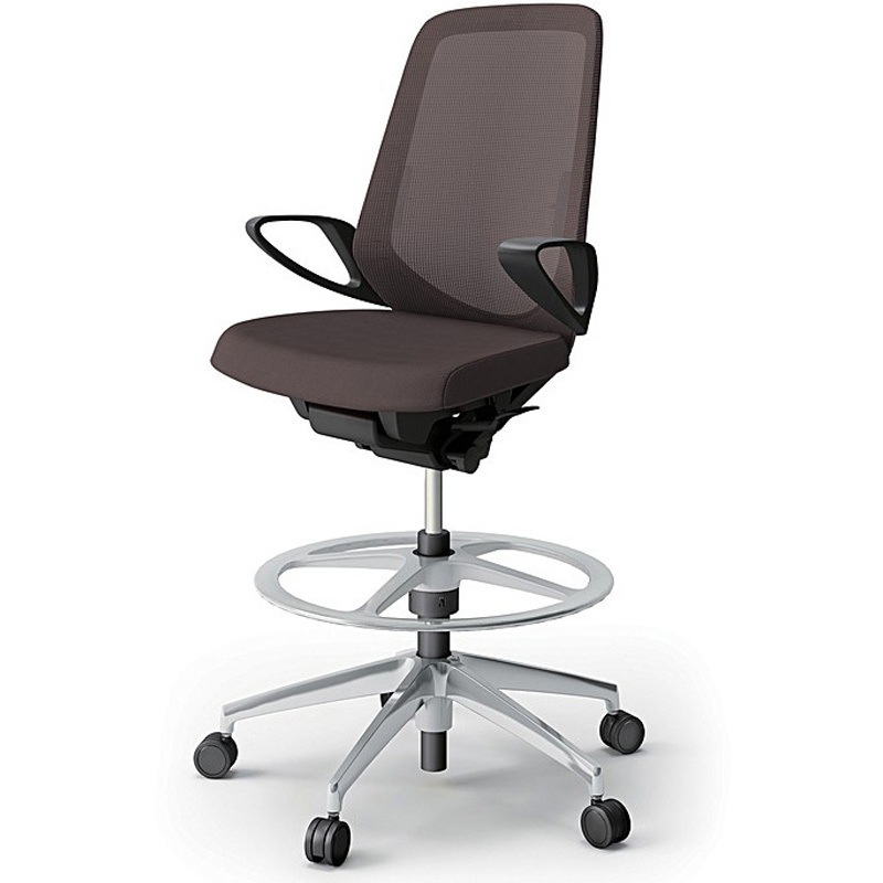 KJ-156JVP-ZTH2 ノートチェア ハイポジションタイプ ハイバック 固定肘 ランバーサポート付 メッシュJV アルミ脚<配送時組立サービス付> 1台 イトーキ 【通販モノタロウ】