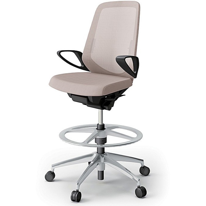 KJ-156JVP-ZTY3 ノートチェア ハイポジションタイプ ハイバック 固定肘 ランバーサポート付 メッシュJV アルミ脚<配送時組立サービス付> 1台 イトーキ 【通販モノタロウ】