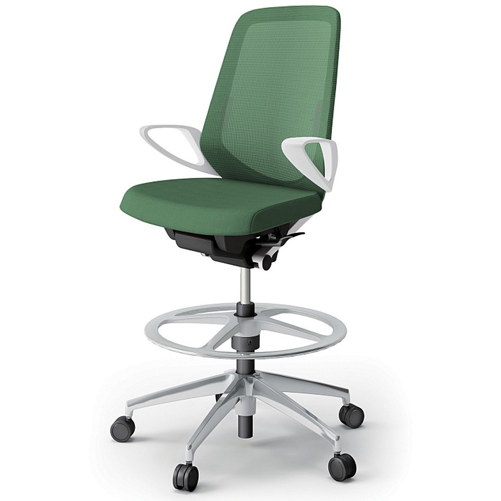 KJ-156JVP-ZWQ2 ノートチェア ハイポジションタイプ ハイバック 固定肘 ランバーサポート付 メッシュJV アルミ脚<配送時組立サービス付> 1台 イトーキ 【通販モノタロウ】