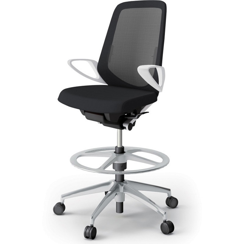 KJ-156JVP-ZWT1 ノートチェア ハイポジションタイプ ハイバック 固定肘 ランバーサポート付 メッシュJV アルミ脚<配送時組立サービス付> 1台 イトーキ 【通販モノタロウ】