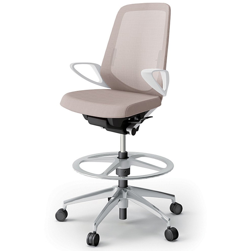 KJ-156JVP-ZWY3 ノートチェア ハイポジションタイプ ハイバック 固定肘 ランバーサポート付 メッシュJV アルミ脚<配送時組立サービス付> 1台 イトーキ 【通販モノタロウ】