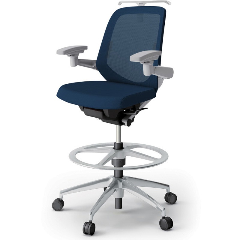 KJ-167JVHP1ZNB2 ノートチェア ハイポジションタイプ ローバック 可動肘 ハンガー ランバーサポート付 メッシュJV アルミ脚<配送時組立サービス付> 1台 イトーキ 【通販モノタロウ】