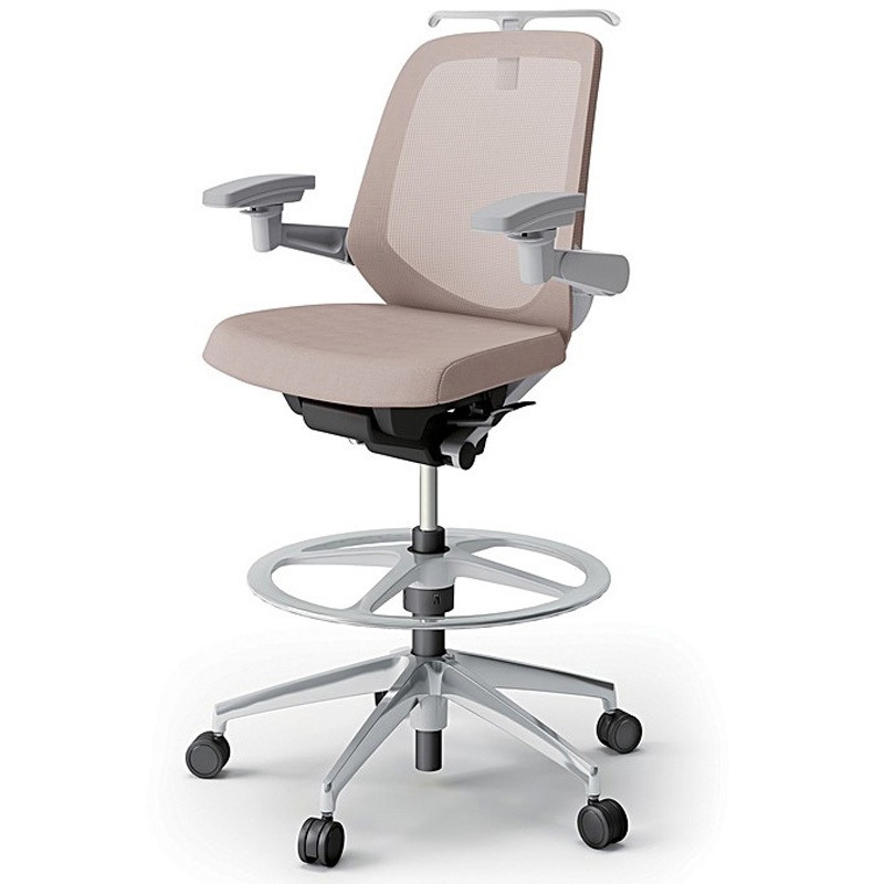 KJ-167JVHP1ZNY3 ノートチェア ハイポジションタイプ ローバック 可動肘 ハンガー ランバーサポート付 メッシュJV アルミ脚<配送時組立サービス付> 1台 イトーキ 【通販モノタロウ】