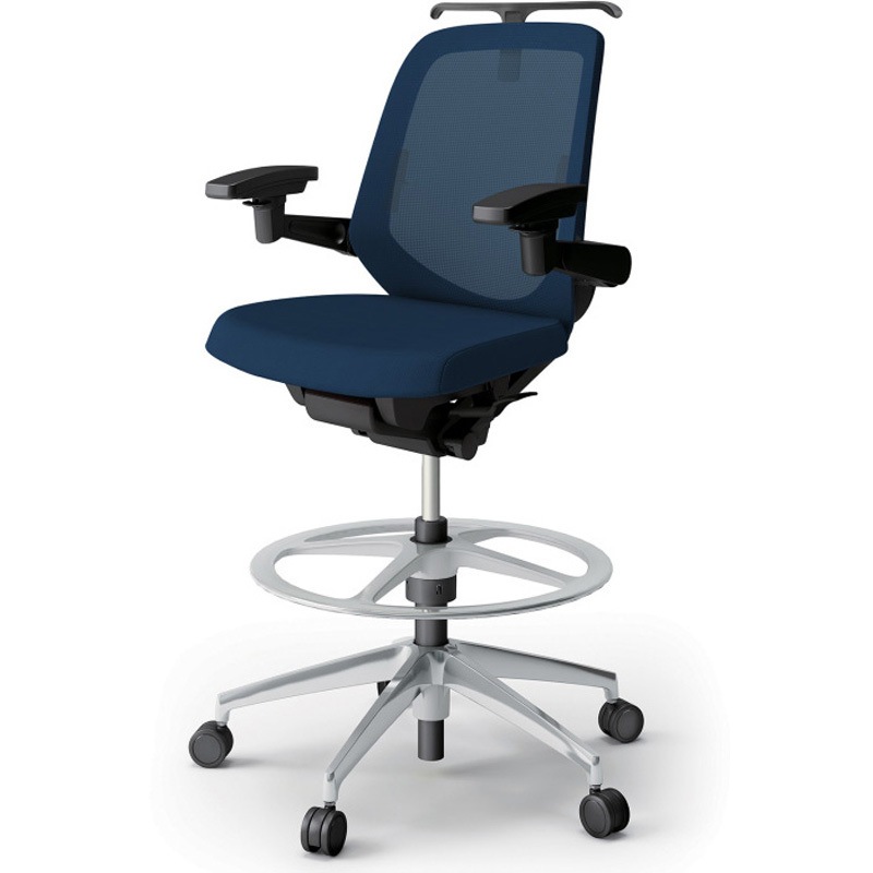 KJ-167JVHP1ZTB2 ノートチェア ハイポジションタイプ ローバック 可動肘 ハンガー ランバーサポート付 メッシュJV アルミ脚<配送時組立サービス付> 1台 イトーキ 【通販モノタロウ】