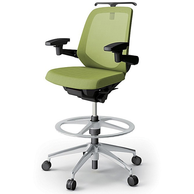 KJ-167JVHP1ZTQ6 ノートチェア ハイポジションタイプ ローバック 可動肘 ハンガー ランバーサポート付 メッシュJV アルミ脚<配送時組立サービス付> 1台 イトーキ 【通販モノタロウ】