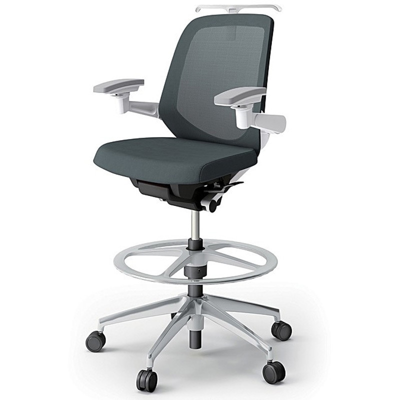 KJ-167JVHP1ZWW2 ノートチェア ハイポジションタイプ ローバック 可動肘 ハンガー ランバーサポート付 メッシュJV アルミ脚<配送時組立サービス付> 1台 イトーキ 【通販モノタロウ】