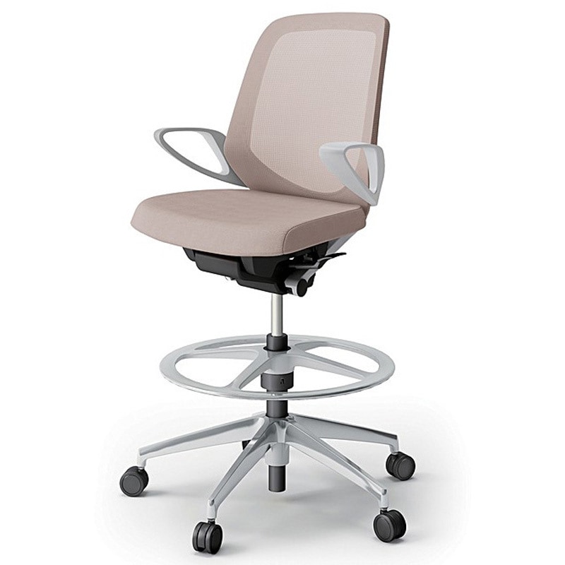 KJ-166JVP-ZNY3 ノートチェア ハイポジションタイプ ローバック 固定肘 ランバーサポート付 メッシュJV アルミ脚<配送時組立サービス付> 1台 イトーキ 【通販モノタロウ】