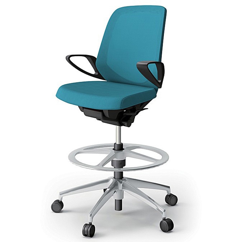 KJ-166JVP-ZTA3 ノートチェア ハイポジションタイプ ローバック 固定肘 ランバーサポート付 メッシュJV アルミ脚<配送時組立サービス付> 1台 イトーキ 【通販モノタロウ】