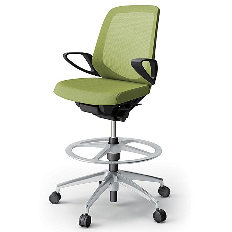 KJ-166JVP-ZTQ6 ノートチェア ハイポジションタイプ ローバック 固定肘 ランバーサポート付 メッシュJV アルミ脚<配送時組立サービス付> 1台 イトーキ 【通販モノタロウ】