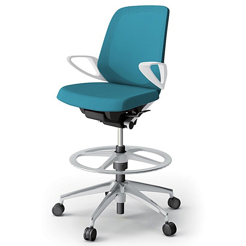 KJ-166JVP-ZWA3 ノートチェア ハイポジションタイプ ローバック 固定肘 ランバーサポート付 メッシュJV アルミ脚<配送時組立サービス付> 1台 イトーキ 【通販モノタロウ】