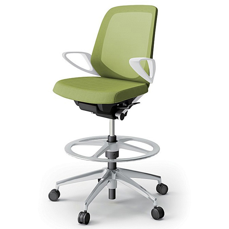 KJ-166JVP-ZWQ6 ノートチェア ハイポジションタイプ ローバック 固定肘 ランバーサポート付 メッシュJV アルミ脚<配送時組立サービス付> 1台 イトーキ 【通販モノタロウ】