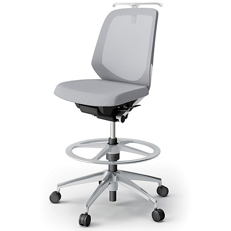 KJ-160JVHP-ZWW6 ノートチェア ハイポジションタイプ ローバック 肘なし ハンガー ランバーサポート付 メッシュJV アルミ脚<配送時組立サービス付> 1台 イトーキ 【通販モノタロウ】