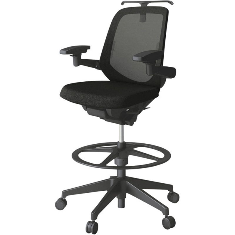 KJ-167JEHP2T1T1 ノートチェア ハイポジションタイプ ローバック 可動肘 ハンガー ランバーサポート付 メッシュJE 樹脂脚<配送時組立サービス付> 1台 イトーキ 【通販モノタロウ】