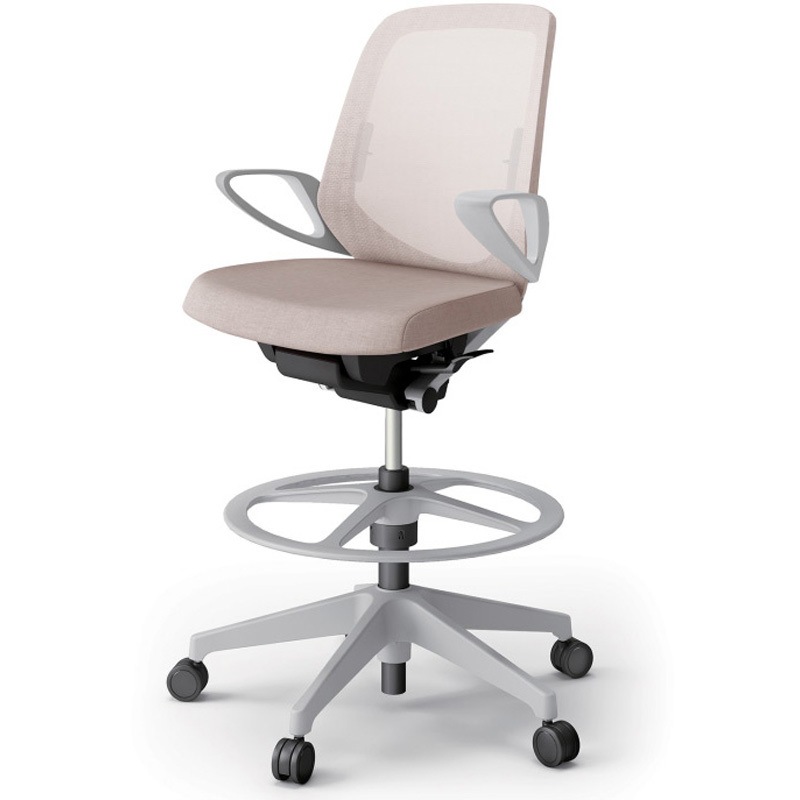 KJ-166JEP-GNF6 ノートチェア ハイポジションタイプ ローバック 固定肘 ランバーサポート付 メッシュJE 樹脂脚<配送時組立サービス付> 1台 イトーキ 【通販モノタロウ】