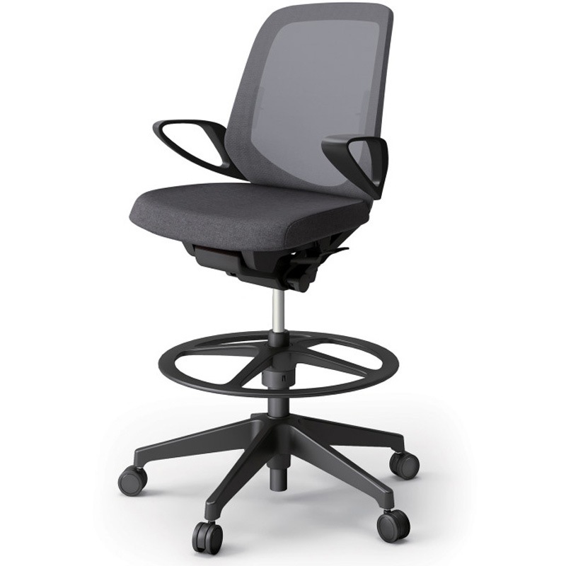 KJ-166JEP-T1T3 ノートチェア ハイポジションタイプ ローバック 固定肘 ランバーサポート付 メッシュJE 樹脂脚<配送時組立サービス付> 1台 イトーキ 【通販モノタロウ】