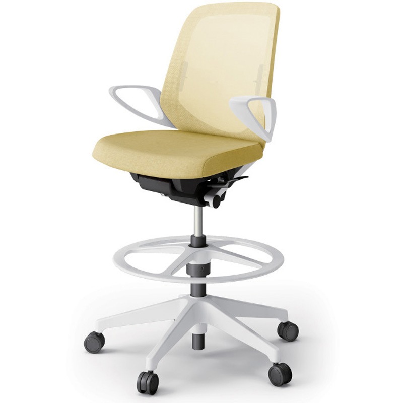 KJ-166JEP-W9U6 ノートチェア ハイポジションタイプ ローバック 固定肘 ランバーサポート付 メッシュJE 樹脂脚<配送時組立サービス付> 1台 イトーキ 【通販モノタロウ】