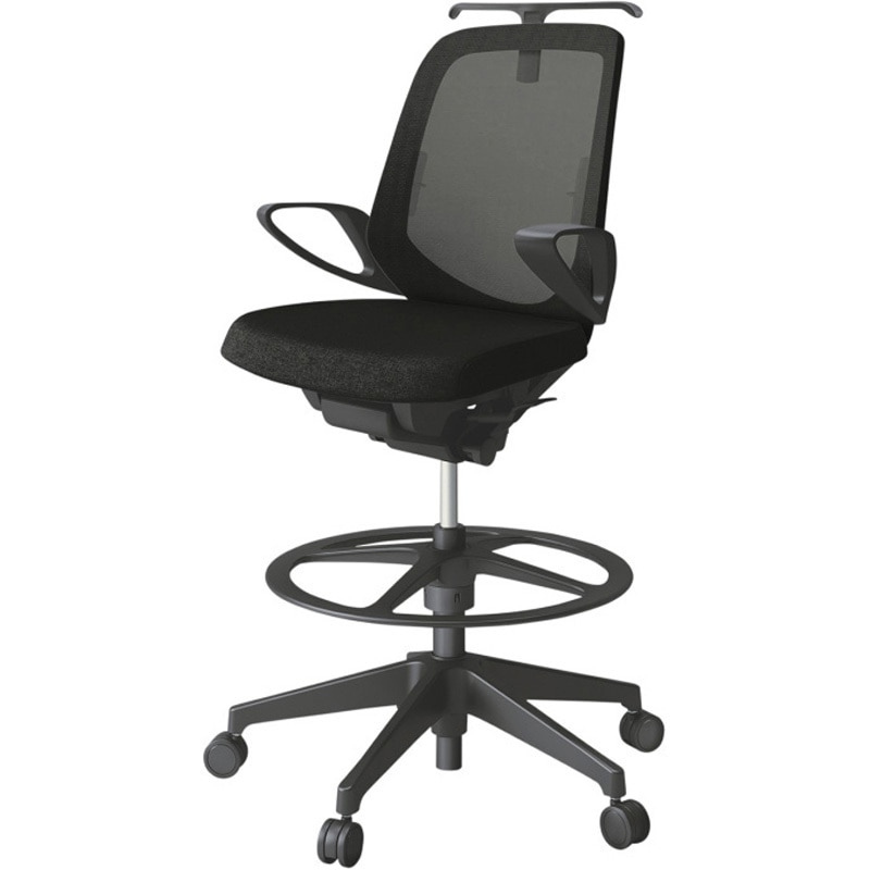 KJ-166JEHP-T1T1 ノートチェア ハイポジションタイプ ローバック 固定肘 ハンガー ランバーサポート付 メッシュJE 樹脂脚<配送時組立サービス付> 1台 イトーキ 【通販モノタロウ】