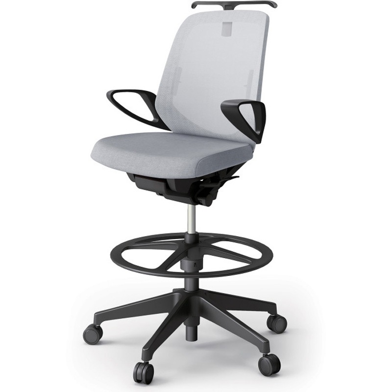 KJ-166JEHP-T1T7 ノートチェア ハイポジションタイプ ローバック 固定肘 ハンガー ランバーサポート付 メッシュJE 樹脂脚<配送時組立サービス付> 1台 イトーキ 【通販モノタロウ】