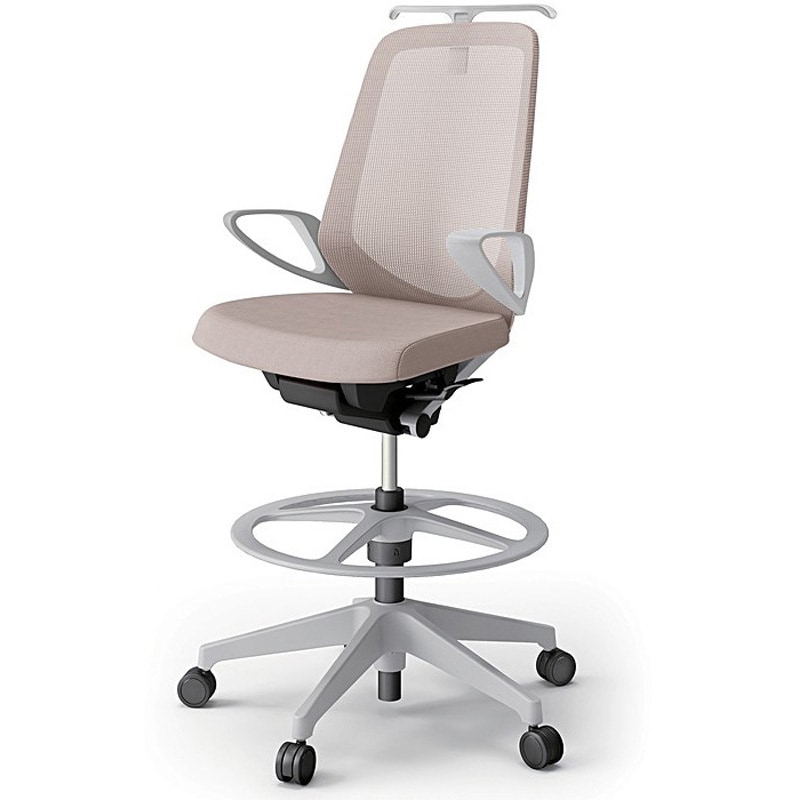 KJ-176JVHP-GNY3 ノートチェア ハイポジションタイプ ハイバック 固定肘 ハンガー ランバーサポートなし メッシュJV 樹脂脚<配送時組立サービス付> 1台 イトーキ 【通販モノタロウ】