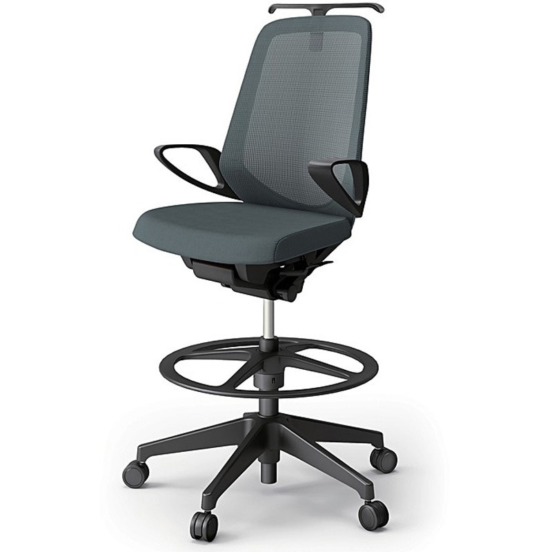 KJ-176JVHP-T1W2 ノートチェア ハイポジションタイプ ハイバック 固定肘 ハンガー ランバーサポートなし メッシュJV 樹脂脚<配送時組立サービス付> 1台 イトーキ 【通販モノタロウ】