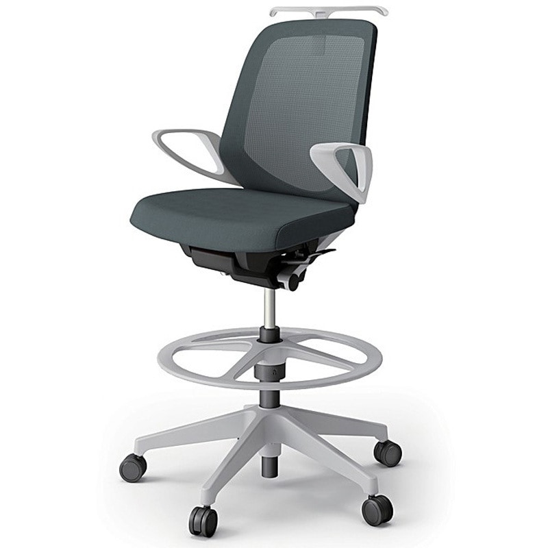 KJ-186JVHP-GNW2 ノートチェア ハイポジションタイプ ローバック 固定肘 ハンガー ランバーサポートなし メッシュJV 樹脂脚<配送時組立サービス付> 1台 イトーキ 【通販モノタロウ】