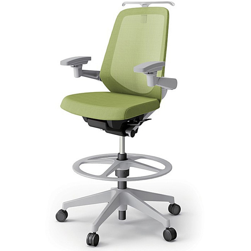 KJ-157JVHP1GNQ6 ノートチェア ハイポジションタイプ ハイバック 可動肘 ハンガー ランバーサポート付 メッシュJV 樹脂脚<配送時組立サービス付> 1台 イトーキ 【通販モノタロウ】