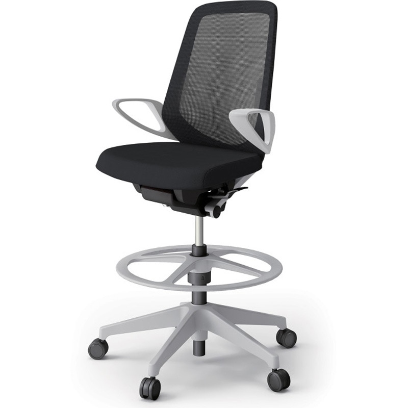 KJ-156JVP-GNT1 ノートチェア ハイポジションタイプ ハイバック 固定肘 ランバーサポート付 メッシュJV 樹脂脚<配送時組立サービス付> 1台 イトーキ 【通販モノタロウ】