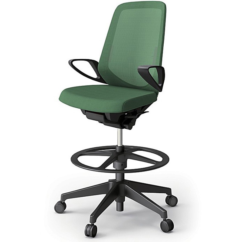 KJ-156JVP-T1Q2 ノートチェア ハイポジションタイプ ハイバック 固定肘 ランバーサポート付 メッシュJV 樹脂脚<配送時組立サービス付> 1台 イトーキ 【通販モノタロウ】