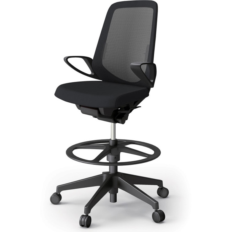 KJ-156JVP-T1T1 ノートチェア ハイポジションタイプ ハイバック 固定肘 ランバーサポート付 メッシュJV 樹脂脚<配送時組立サービス付> 1台 イトーキ 【通販モノタロウ】