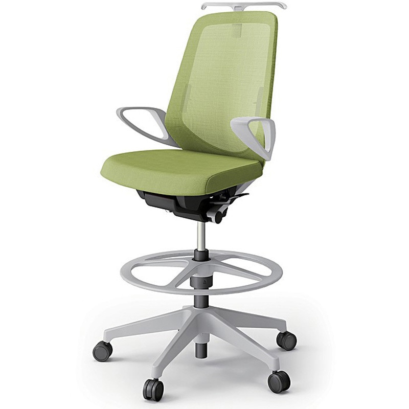 KJ-156JVHP-GNQ6 ノートチェア ハイポジションタイプ ハイバック 固定肘 ハンガー ランバーサポート付 メッシュJV 樹脂脚<配送時組立サービス付> 1台 イトーキ 【通販モノタロウ】