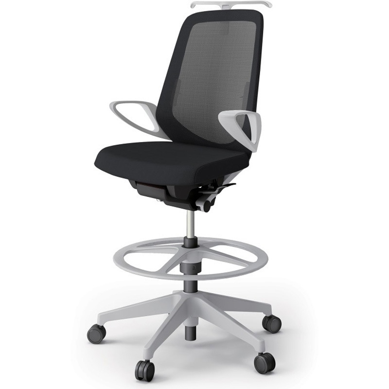 KJ-156JVHP-GNT1 ノートチェア ハイポジションタイプ ハイバック 固定肘 ハンガー ランバーサポート付 メッシュJV 樹脂脚<配送時組立サービス付> 1台 イトーキ 【通販モノタロウ】