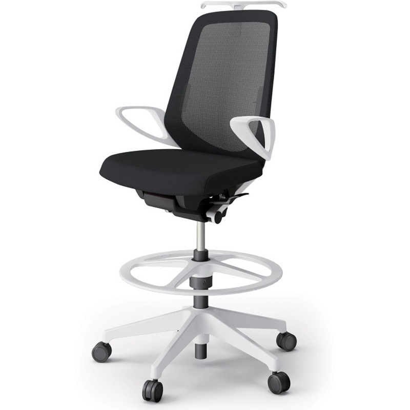 KJ-156JVHP-W9T1 ノートチェア ハイポジションタイプ ハイバック 固定肘 ハンガー ランバーサポート付 メッシュJV 樹脂脚<配送時組立サービス付> 1台 イトーキ 【通販モノタロウ】