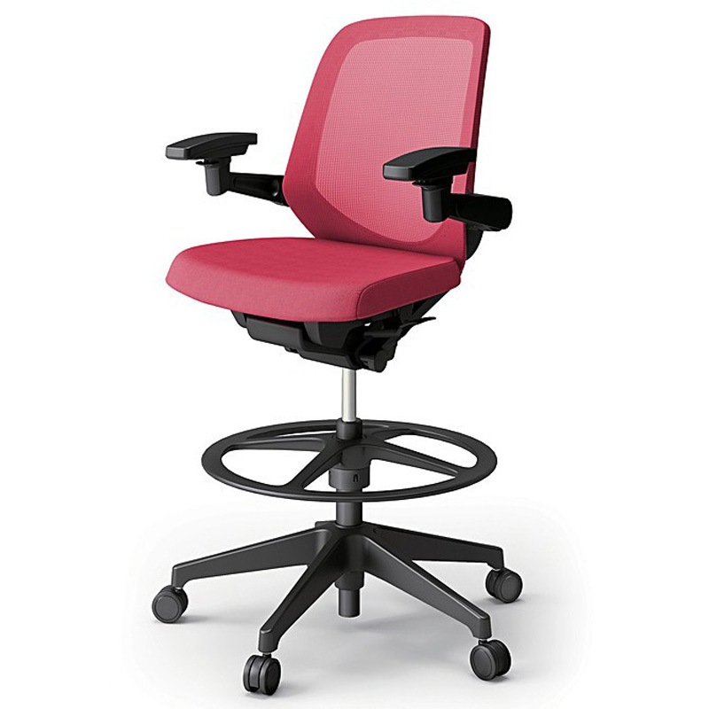 KJ-167JVP1T1M4 ノートチェア ハイポジションタイプ ローバック 可動肘 ランバーサポート付 メッシュJV 樹脂脚<配送時組立サービス付> 1台 イトーキ 【通販モノタロウ】