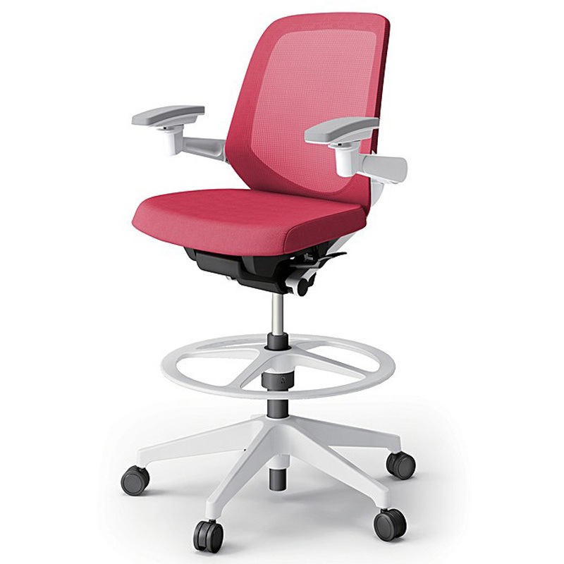 KJ-167JVP1W9M4 ノートチェア ハイポジションタイプ ローバック 可動肘 ランバーサポート付 メッシュJV 樹脂脚<配送時組立サービス付> 1台 イトーキ 【通販モノタロウ】