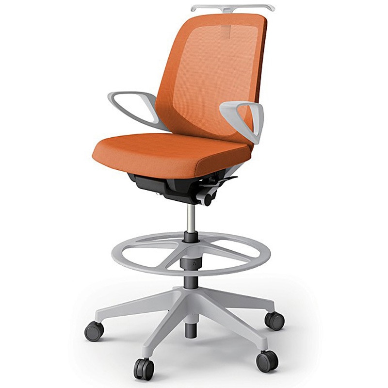 KJ-166JVHP-GND3 ノートチェア ハイポジションタイプ ローバック 固定肘 ハンガー ランバーサポート付 メッシュJV 樹脂脚<配送時組立サービス付> 1台 イトーキ 【通販モノタロウ】