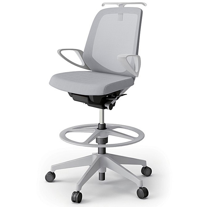 KJ-166JVHP-GNW6 ノートチェア ハイポジションタイプ ローバック 固定肘 ハンガー ランバーサポート付 メッシュJV 樹脂脚<配送時組立サービス付> 1台 イトーキ 【通販モノタロウ】