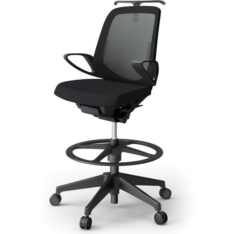 KJ-166JVHP-T1T1 ノートチェア ハイポジションタイプ ローバック 固定肘 ハンガー ランバーサポート付 メッシュJV 樹脂脚<配送時組立サービス付> 1台 イトーキ 【通販モノタロウ】