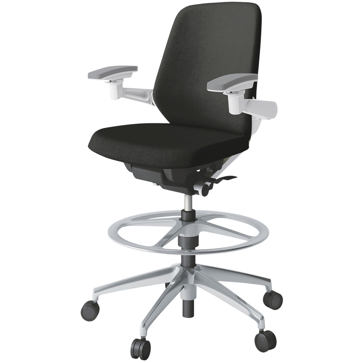 KJ-147SAP1ZWT1 ノートチェア ハイポジションタイプ ローバック 可動肘 ランバーサポートなし クロスSA アルミ脚<配送時組立サービス付> 1台 イトーキ 【通販モノタロウ】