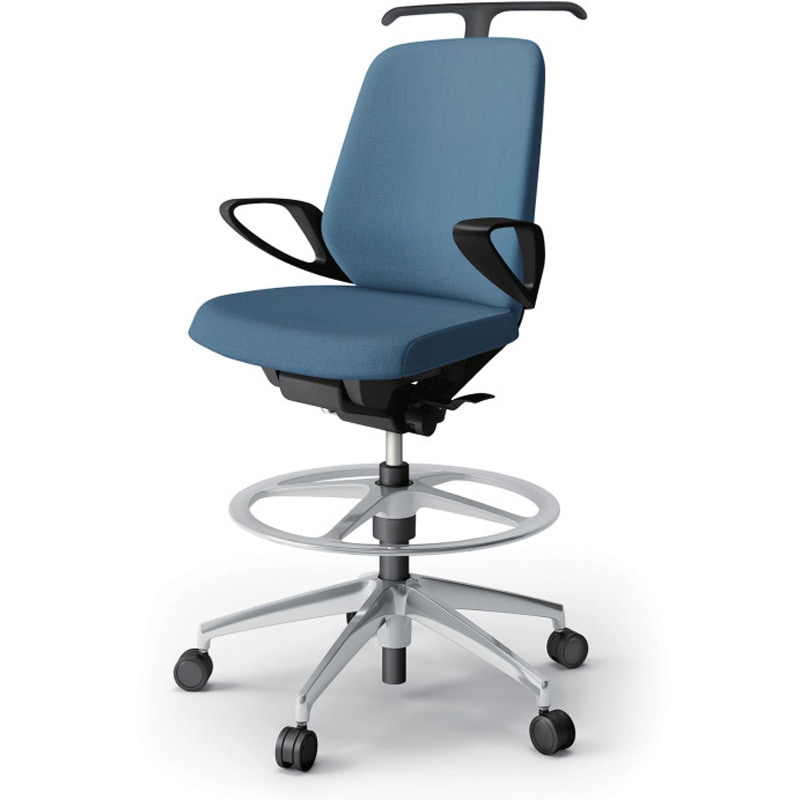 KJ-146SAHP-ZTB4 ノートチェア ハイポジションタイプ ローバック 固定肘 ハンガー ランバーサポートなし クロスSA アルミ脚<配送時組立サービス付> 1台 イトーキ 【通販モノタロウ】